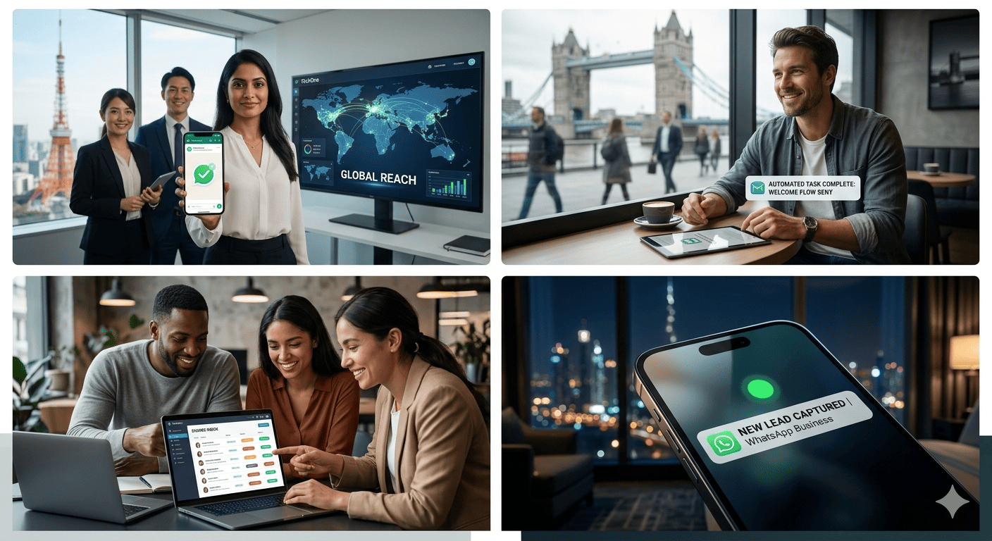 Team presenting CRM and analytics to a customer