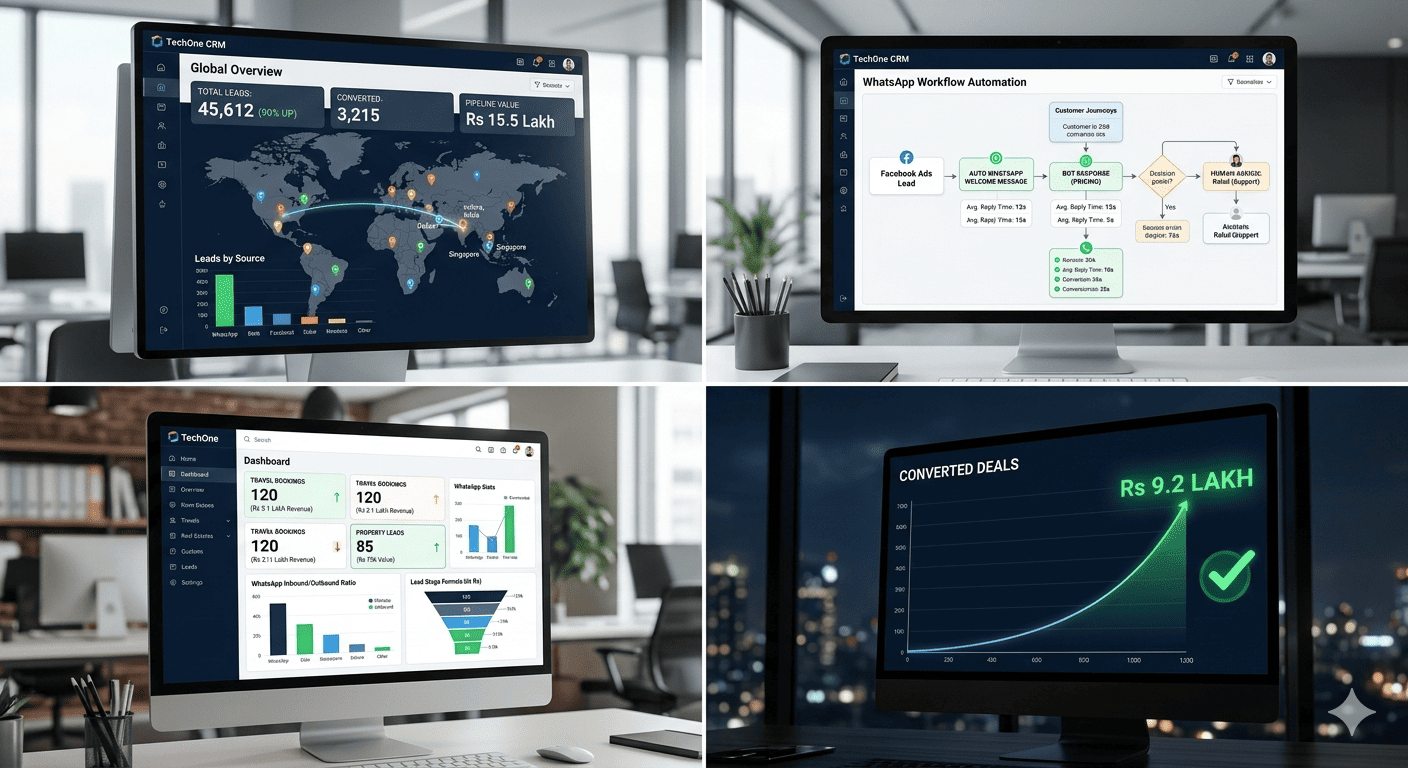 Analytics and performance dashboard in TechOne CRM